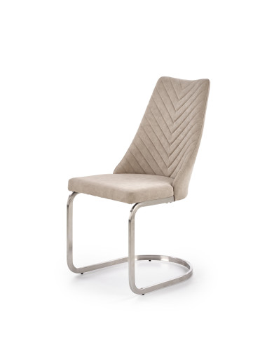 Krzesło na płozach K/322 stal nierdzewna / beżowy