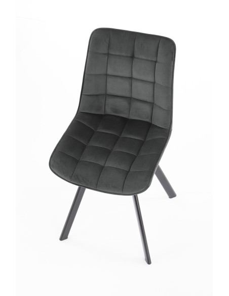 K332 Krzesło Loftowe Pikowane Ciemny Popiel - Styl i Komfort