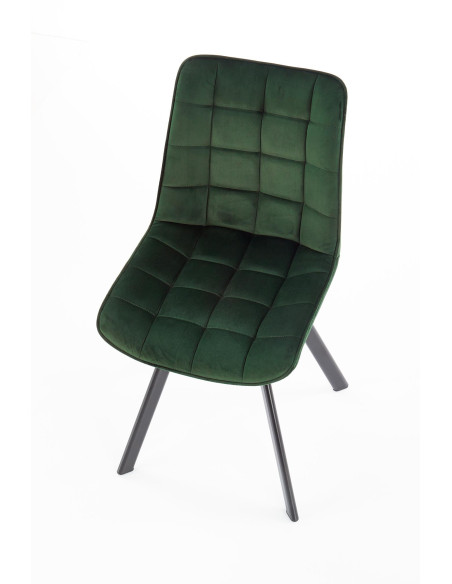 K332 Krzesło Loftowe Pikowane Ciemny Zielony - Nowoczesność i Charakter