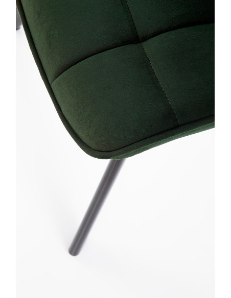 K332 Krzesło Loftowe Pikowane Ciemny Zielony - Nowoczesność i Charakter