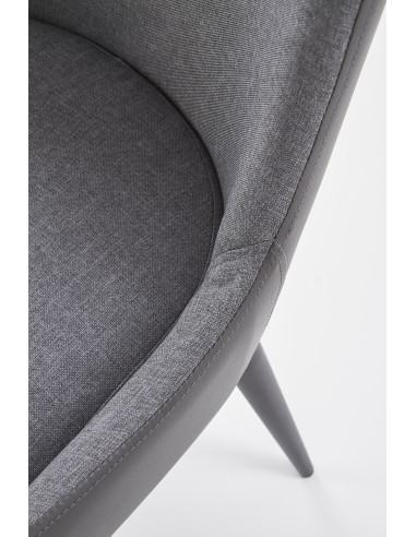 K333 Krzesło Eco-Skóra Jasny/Ciemny Popiel - Nowoczesny Kontrast