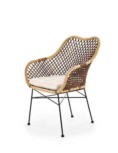 K336 Krzesło Rattan Naturalny/Czarny - Ekskluzywność i Komfort