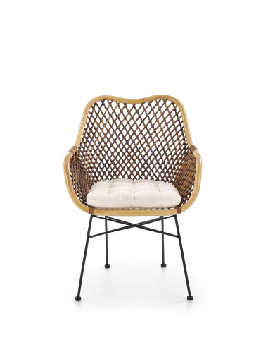 K336 Krzesło Rattan Naturalny/Czarny - Ekskluzywność i Komfort