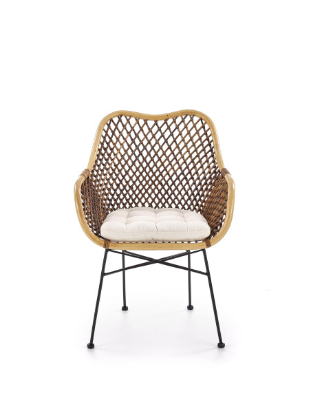 K336 Krzesło Rattan Naturalny/Czarny - Ekskluzywność i Komfort