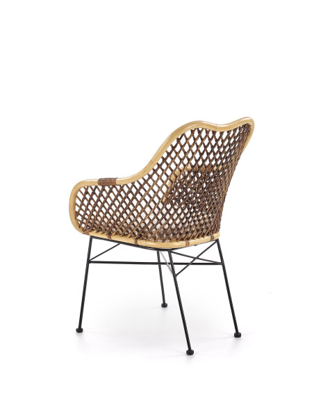 K336 Krzesło Rattan Naturalny/Czarny - Ekskluzywność i Komfort