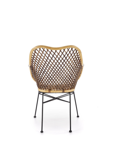 K336 Krzesło Rattan Naturalny/Czarny - Ekskluzywność i Komfort