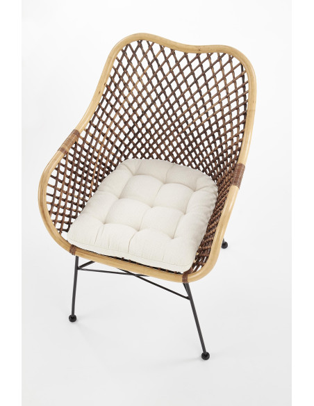 K336 Krzesło Rattan Naturalny/Czarny - Ekskluzywność i Komfort