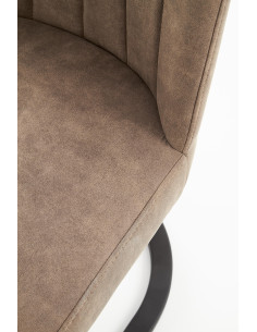 K338 Krzesło Eco-Skóra Brązowy - Klasyczna Elegancja 2