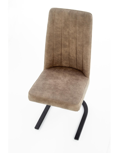 K338 Krzesło Eco-Skóra Brązowy - Klasyczna Elegancja