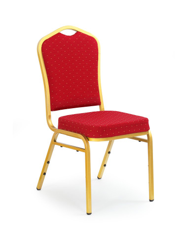 K66 Krzesło Bordowy ze Stelażem Złotym - Luksus i Prestiż