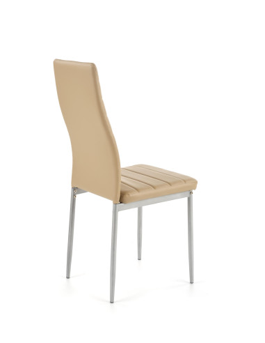 K70 C Krzesło Eco-Skóra Jasny Brąz/Stal Popiel - Eleganckie