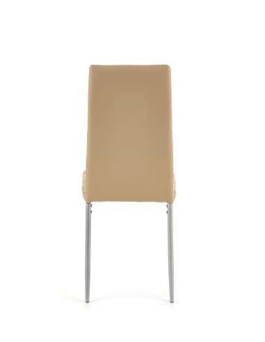 K70 C Krzesło Eco-Skóra Jasny Brąz/Stal Popiel - Eleganckie