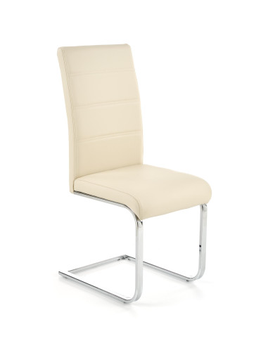 K85 Krzesło na Płozach Chrom/Ciemny Krem Eco-Skóra Wygodne