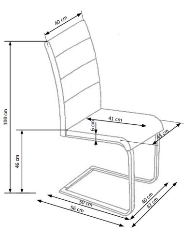 K85 Krzesło na Płozach Chrom/Ciemny Krem Eco-Skóra Wygodne