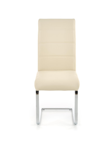 K85 Krzesło na Płozach Chrom/Ciemny Krem Eco-Skóra Wygodne