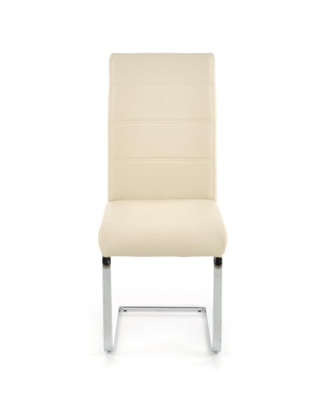 K85 Krzesło na Płozach Chrom/Ciemny Krem Eco-Skóra Wygodne