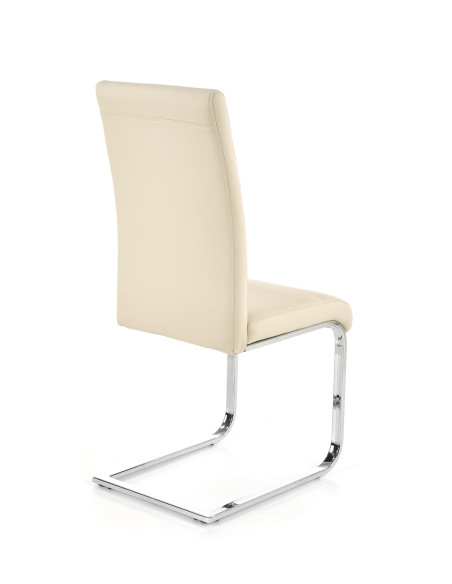 K85 Krzesło na Płozach Chrom/Ciemny Krem Eco-Skóra Wygodne