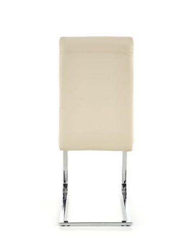 K85 Krzesło na Płozach Chrom/Ciemny Krem Eco-Skóra Wygodne