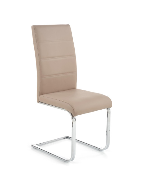 K85 Krzesło na Płozach Chrom/Eco-Skóra Cappuccino Elegancja