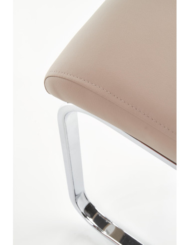 K85 Krzesło na Płozach Chrom/Eco-Skóra Cappuccino Elegancja