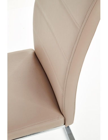 K85 Krzesło na Płozach Chrom/Eco-Skóra Cappuccino Elegancja
