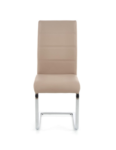 K85 Krzesło na Płozach Chrom/Eco-Skóra Cappuccino Elegancja