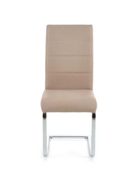 K85 Krzesło na Płozach Chrom/Eco-Skóra Cappuccino Elegancja