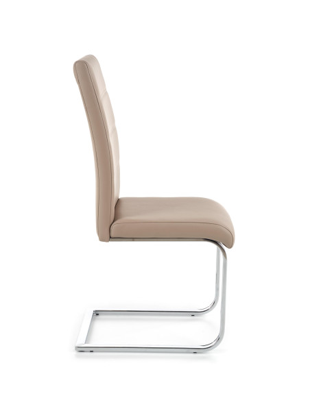 K85 Krzesło na Płozach Chrom/Eco-Skóra Cappuccino Elegancja