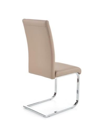 K85 Krzesło na Płozach Chrom/Eco-Skóra Cappuccino Elegancja