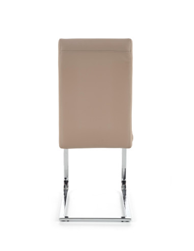 K85 Krzesło na Płozach Chrom/Eco-Skóra Cappuccino Elegancja