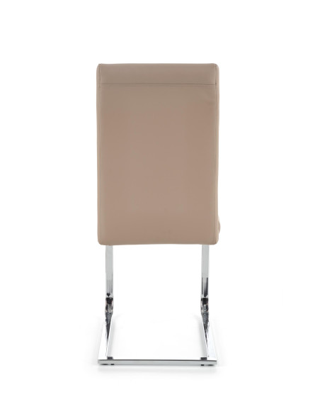 K85 Krzesło na Płozach Chrom/Eco-Skóra Cappuccino Elegancja