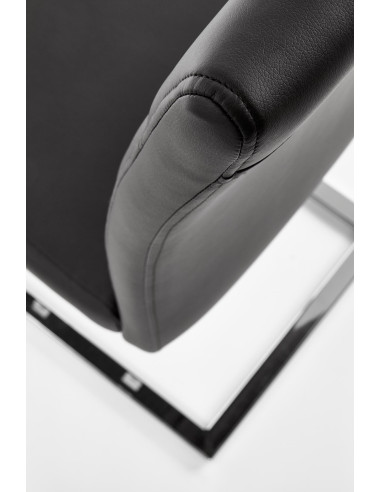 K85 Krzesło na Płozach Chrom/Czarna Eco-Skóra - Styl i Komfort