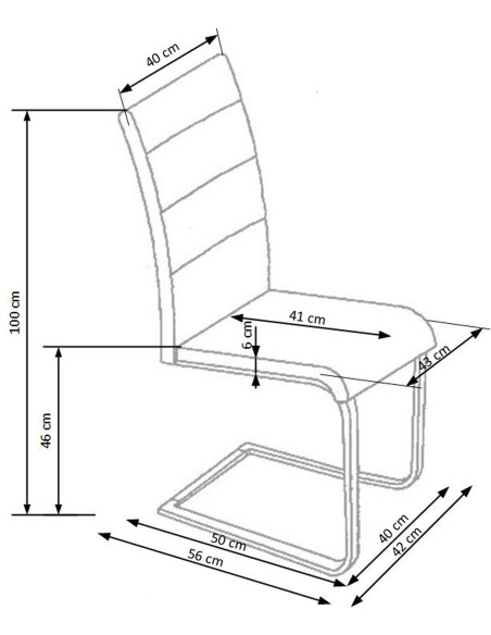 K85 Krzesło na Płozach Chrom/Czarna Eco-Skóra - Styl i Komfort