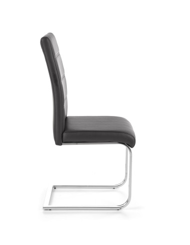 K85 Krzesło na Płozach Chrom/Czarna Eco-Skóra - Styl i Komfort