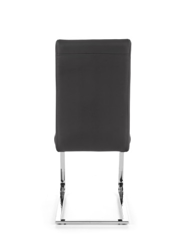 K85 Krzesło na Płozach Chrom/Czarna Eco-Skóra - Styl i Komfort