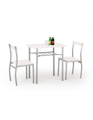 Zestaw - stół + 2 krzesła NELLY biały