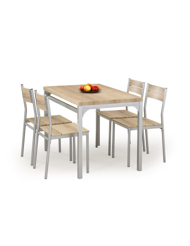 Zestaw - stół + 4 krzesła DIMAS dąb sonoma