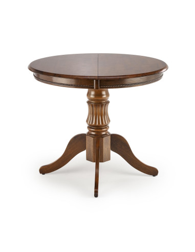 WILLIAM Stół Rozkładany Okrągły Ciemny Orzech - Klasyczny Styl