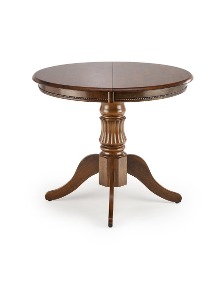 WILLIAM Stół Rozkładany Okrągły Ciemny Orzech - Klasyczny Styl