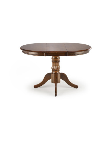 WILLIAM Stół Rozkładany Okrągły Ciemny Orzech - Klasyczny Styl