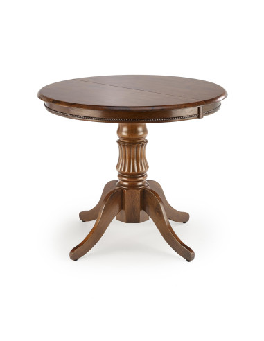 WILLIAM Stół Rozkładany Okrągły Ciemny Orzech - Klasyczny Styl