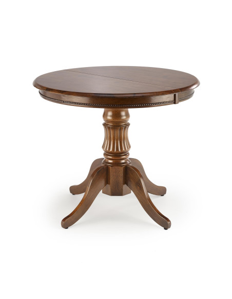 WILLIAM Stół Rozkładany Okrągły Ciemny Orzech - Klasyczny Styl