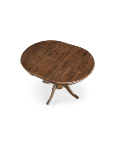 WILLIAM Stół Rozkładany Okrągły Ciemny Orzech - Klasyczny Styl