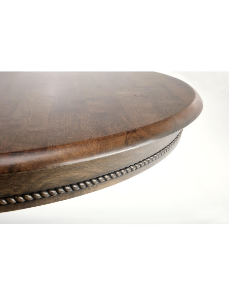 WILLIAM Stół Rozkładany Okrągły Ciemny Orzech - Klasyczny Styl