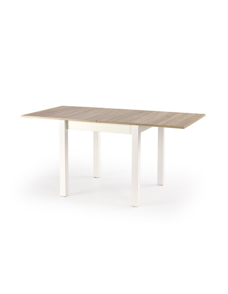 GRACJAN Stół Rozkładany Dąb Sonoma/Biały 80-160cm - Jasność i Styl