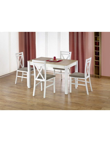 MAURYCY Stół Rozkładany 118-158cm Dąb Sonoma/Biały - Elegancja i Styl