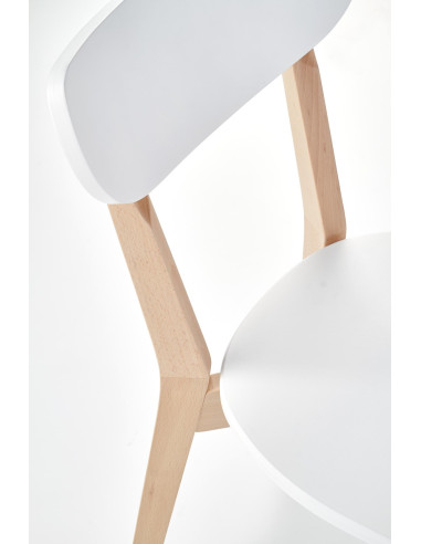 BUGGI Drewniane Krzesło Naturalny/Biały - Minimalizm i Elegancja