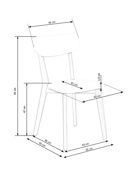 BUGGI Drewniane Krzesło Naturalny/Biały - Minimalizm i Elegancja