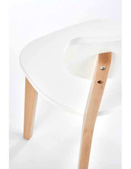 BUGGI Drewniane Krzesło Naturalny/Biały - Minimalizm i Elegancja
