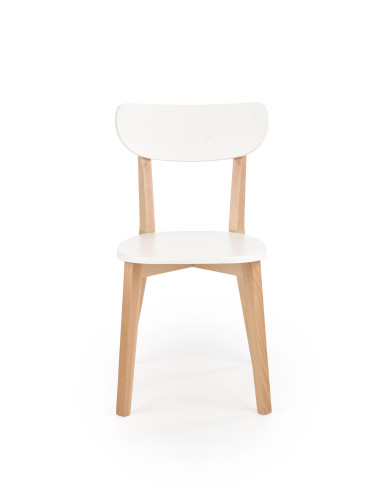 BUGGI Drewniane Krzesło Naturalny/Biały - Minimalizm i Elegancja